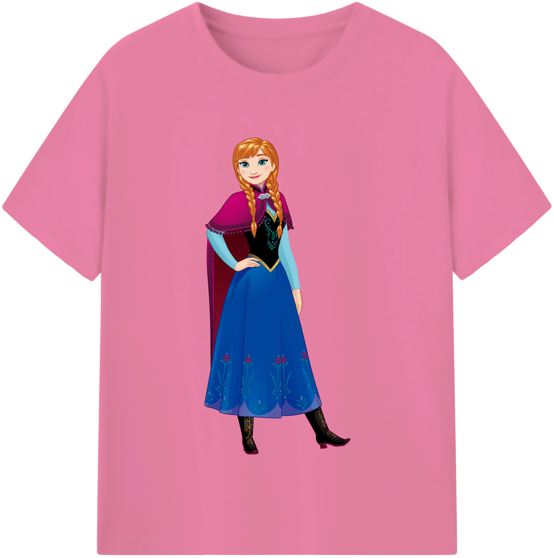 （画像用） アナと雪の女王 アンナ エルサ Frozen Anna Elsa 綿100％半袖Tシャツ（フロントプリント）